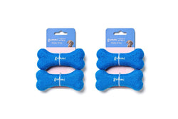 4PK Gummi Dog Puppy Tennis Bones Soft Plush Toy Squeaker Throw Fetch Small Blue