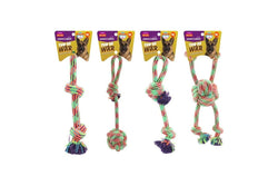 4x Paws & Claws 35cm Tug-Of-War Knotted Rope Dog Pet Interactive Play Toy Asst.