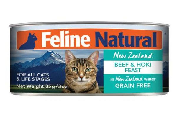 Feline Natural: 85g Beef & Hoki Feast (24 cans/tray)