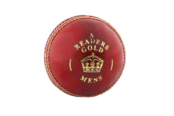 Readers Mens Gold A Leather Cricket Ball (Red) (One Size)