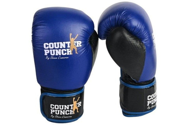 Counterpunch Premium Leather Boxing Gloves - Blue - 10oz