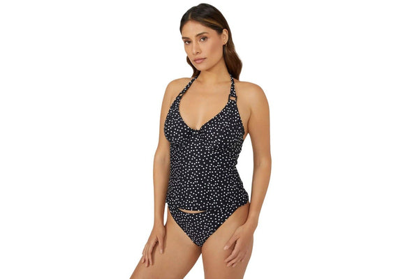 Gorgeous Womens/Ladies Spotted Non-Padded Tankini Top (Monochrome) (34E)