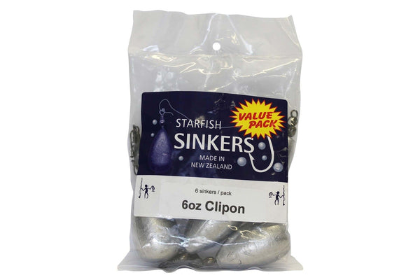 Starfish Clip-On Sinker Value Pack 6oz x 6