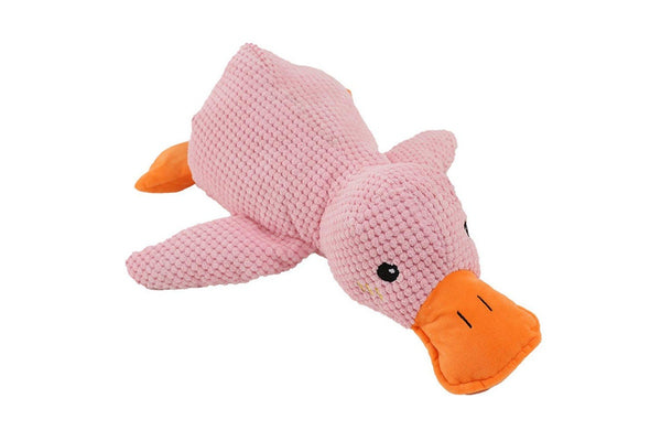 Cute Plush Duck Squeaky Dog Toy With Soft Squeake - Pink