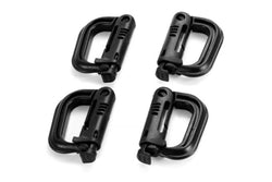 4Pcs Backpack Buckle Plastic Keychain Carabiner Bottle Hanger Black - Standard