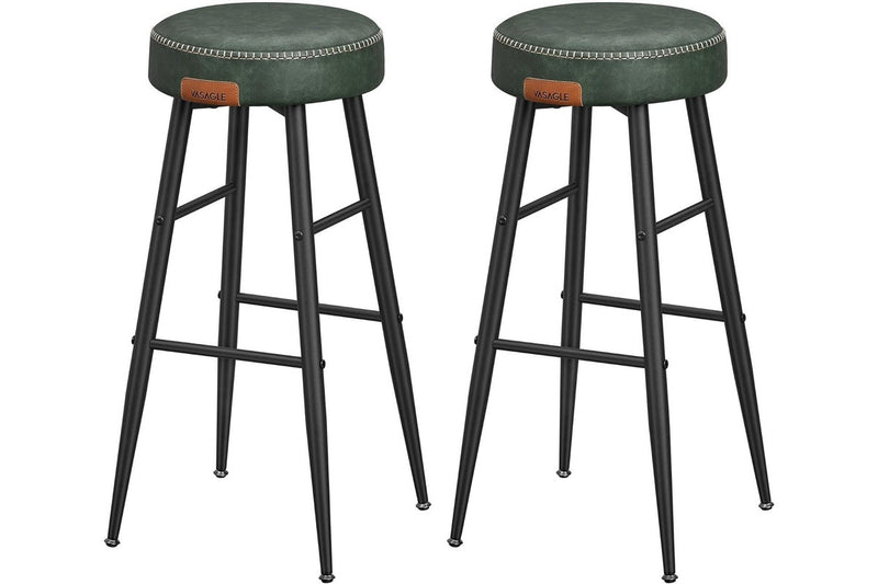 VASAGLE Ekho Collection Bar Stools Set of 2 - Forest Green