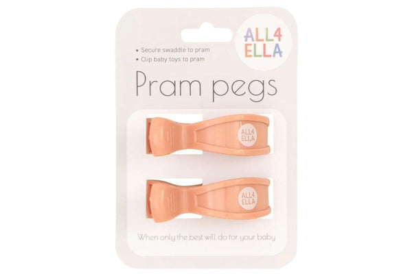 All4Ella: Pram Peg - Peach (2 Pack)