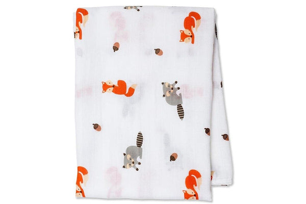 Lulujo: Muslin Cotton Swaddle - Forest Friend