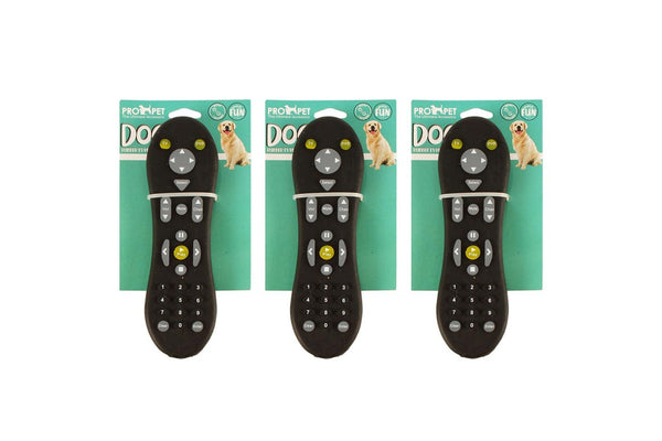 3x Pro Pet Max Heavy Duty Rubber TV Remote Dog Play Chew Toy Accesories 19x6cm