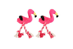 2x Pro Pet Max Large Plush Rope Flamingo Interactive Play Chew Toy Outdoor 40cm