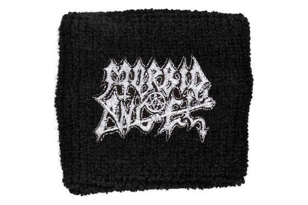 Morbid Angel Embroidered Logo Wristband (Black/White) (One Size)