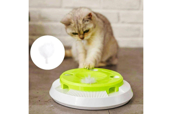 Interactive Cat Toy Electric Flutter Rotating Kitten Exercise Toy With Feather