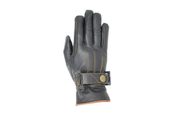 Hy5 Adults Thinsulate Leather Winter Riding Gloves (Black/Tan Stitch) (S)