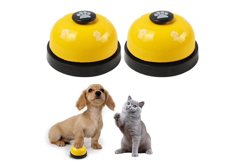 2Pcs Pet Training Bells Dog Cat Training Equipment Interactive Toys Yellow