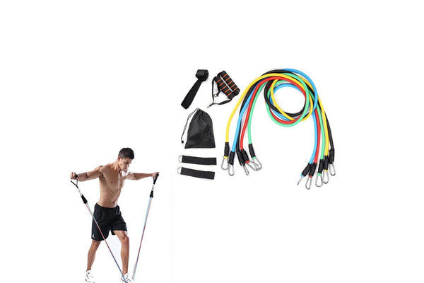 11-Piece Set Exercise Accessories Resistance Bands Fitness Workout Bands Training Tubes Ankle Straps