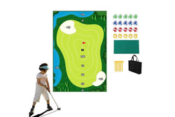 Chipping Golf Game Mat Set Practice Play Indoor Outdoor Games Equipment - One Size