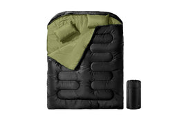 HYPERANGER Double Sleeping Bag with Pillow - Green