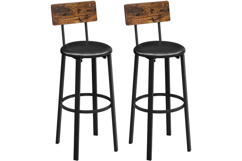 Vasagle Set of 2 Bar Chairs- Rustic Brown