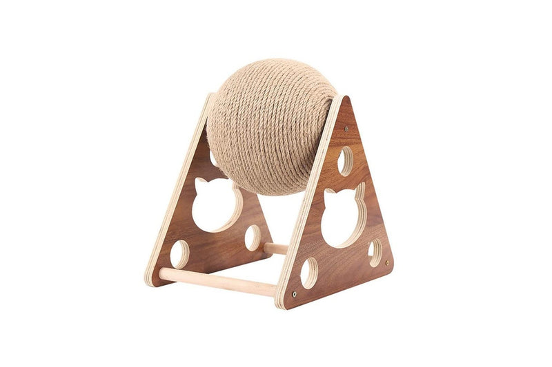 Interactive Natural Wood Cat Scratching Toy Ball for Cats