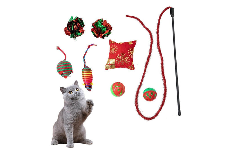 Christmas Theme Cat Toy Set Pet Interactive Toy Set Style 2