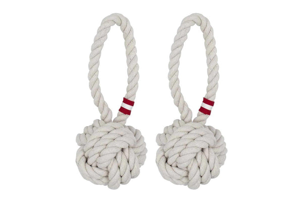 2x Louie Living Urban Tug Rope Fun Play Teeth Gum Dog Pet Game Toy Medium White