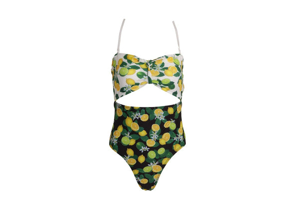 Brave Soul Womens/Ladies Fruit Print Bandeau Swimming Costume (Green) (S)