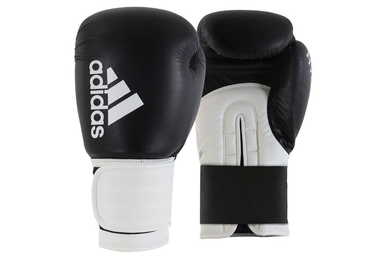 Adidas Hybrid 100 Boxing Gloves - Black/White (14oz)