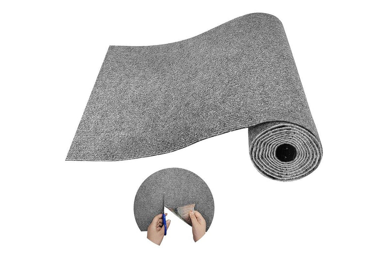 PETSWOL 40x100cm Trimmable Self-Adhesive Carpet Mat - Light Grey