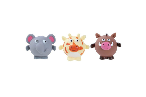 3x Paws & Claws 11x9cm Vinyl Zoo Animals Squeaky Pet Dog Interactive Toy Asstd