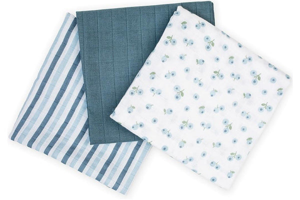 Lulujo: Mini Muslin Cloth - Blueberries (3 Pack)