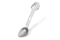 3Pcs Outdoor Mini Portable Spoon Fork Lightweight Useful Titanium Camping Backpacking Cutlery Spork - Standard - Set Of 1