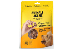 Animals Like Us: Cage-Free Chicken Liver Freeze-Dried Raw Dog Treats (85g)