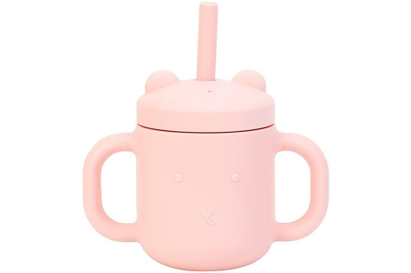 Annabel Trends: Silicone Mini Sippi Bear with Handles - Blush Pink (150ml)