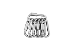 6Pcs Aluminum D Ring Shape Keyring Locking Carabiner Light But Strong Silver Standard Set Of 1