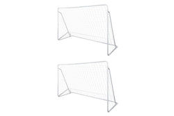 Football Goal Nets Steel 2 Pcs 240X90x150 Cm - One Size