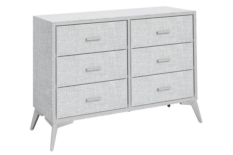 Fraser Country: Lyle 6 Drawer Dresser Snow Velvet Light Grey