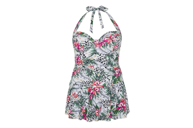 Gorgeous Womens/Ladies Jungle Skirted One Piece Swimsuit (Multicoloured) (32E)