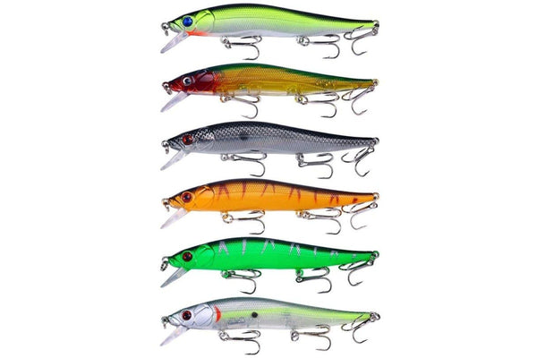 6 Piece Hengjia Mi169 Submerged Minnow Fishing Lures 12cm 13.6g