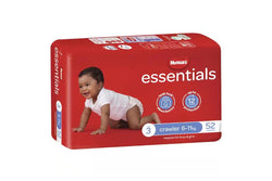 Huggies Essentials Crawler Nappies - Size 3 (52 Pack)