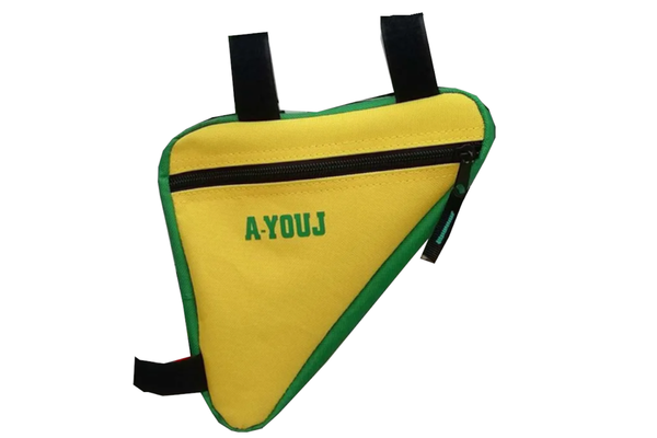 Waterproof Cycling Bicycle Front Tube Frame Bag Mountain Bike Triangle Pouch - Yellow - Standard