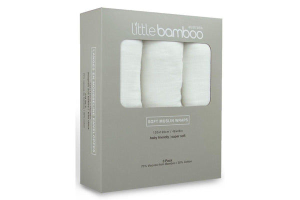 Little Bamboo: Muslin Wrap - Natural (3pk)