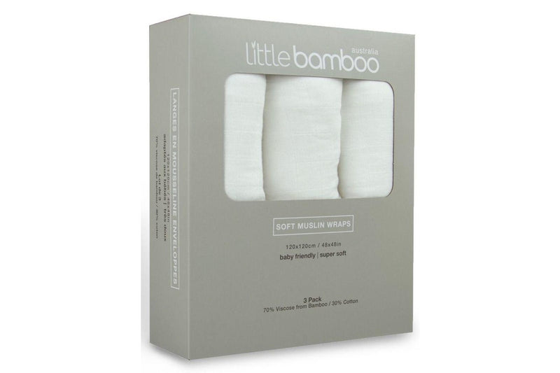 Little Bamboo: Muslin Wrap - Natural (3pk)