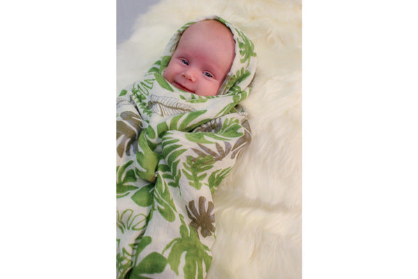 Snazzi Pants: Swaddle - Frond (120x120cm)