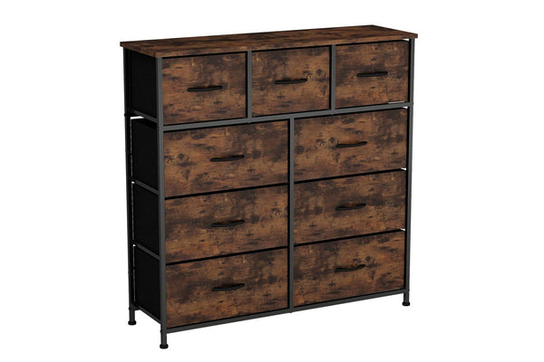 Fraser Country 9 Drawer Storage Chest - Rustic Walnut