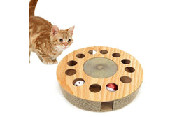 PETSWOL Cat Toy with Sturdy Scratching Pads and 2 Jingly Balls