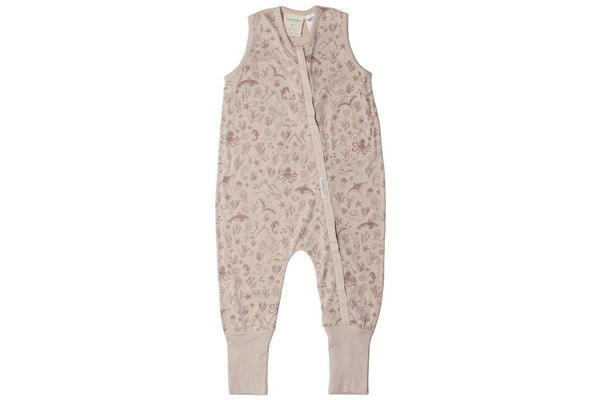 Woolbabe: Summer Sleeping Suit - Dune Seascape (1 Year)