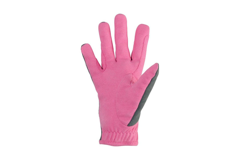 Little Rider Childrens/Kids Merry Go Round Riding Gloves (Grey/Pink) (XL)