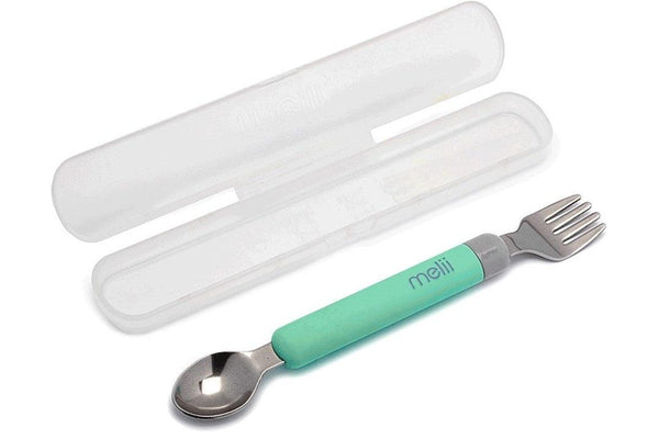 Melii: Spork On the Go - Mint + Grey