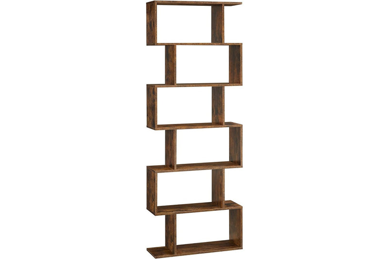 Vasagle Freestanding Decorative Wooden Bookcase - Rustic Brown