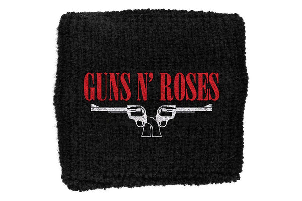 Guns N Roses Pistols Fabric Wristband (Black/Red/White) (One Size)